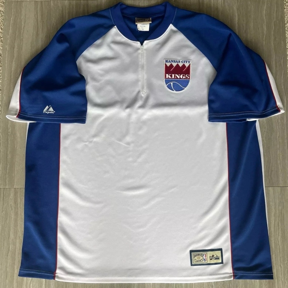 Kansas City Kings Throwback Majestic Hardwood Classics Shooting Shirt Size 2X